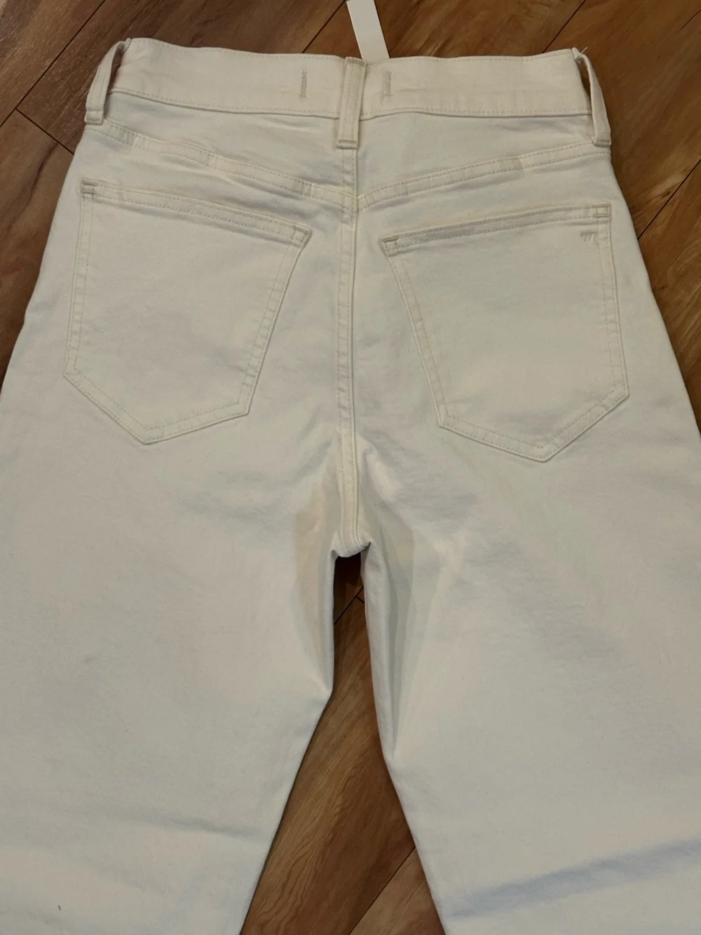 The Perfect Vintage Wide-Leg Crop Jeans Ivory Raw Hem Size 25 NWT